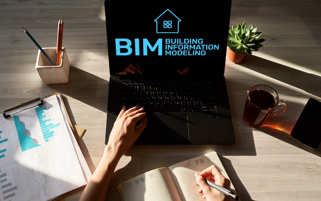 bim, ,building,information,modeling,concept,on,screen.